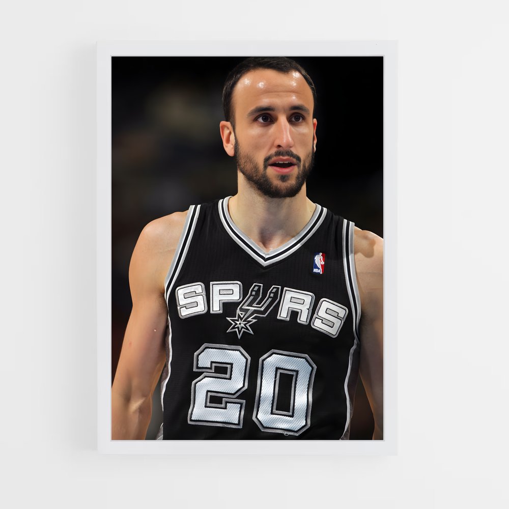 Poster Manu ginobili numéro – affiche Basketball (vue 3)